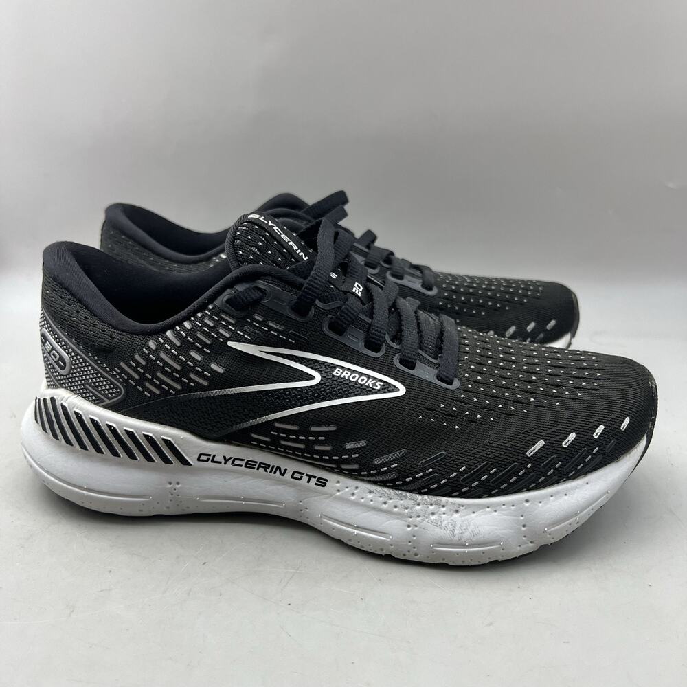 Brooks Glycerin GTS 20 Running Shoes Women Size 6 B Black Mesh Comfort Sneakers